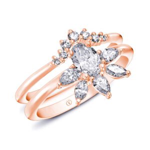 Bague femme or rose et diamant