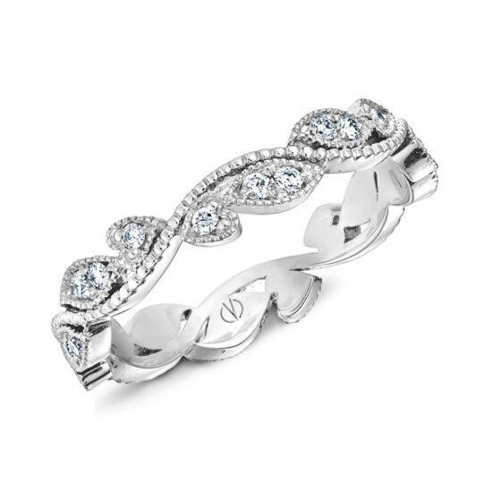 Alliance femme diamant et or blanc