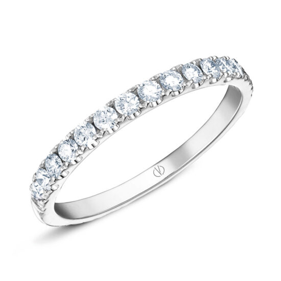 alliance femme or blanc diamant