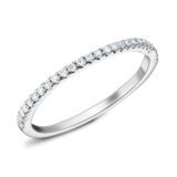 alliance femme or blanc diamant