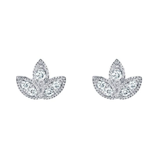 Boucles d'oreilles or blanc et diamants