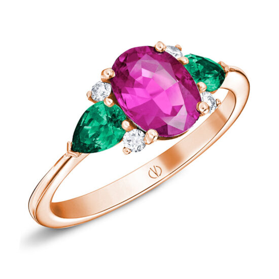 bague fiançailles saphir rose