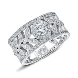 Bague bandeau or blanc diamant