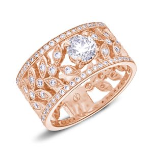 Rose gold diamond band ring
