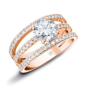 Rose gold and diamond engagement ring