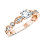 Bague diamant et or rose