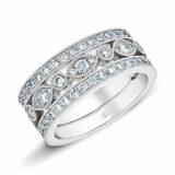 Bague bandeau or blanc et diamant