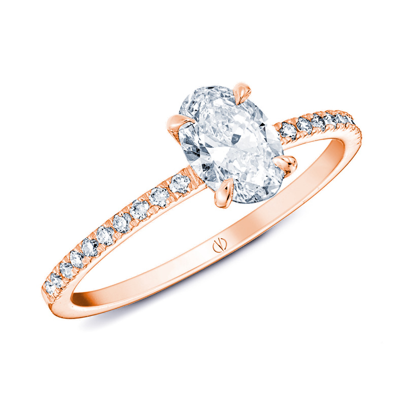 Bague Femme Diamant Cz Ovale 12/6mm Plaqué Or Laminé 18K - Taille 60 - Neuf Avec étiquettes