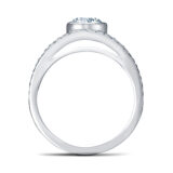 bague bandeau diamant central or blanc