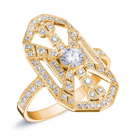 Art Deco diamond 18-karat gold engagement ring
