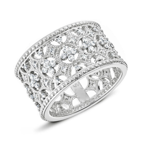 bague bandeau diamant or blanc