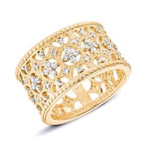 bague bandeau diamant or jaune