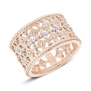 bague bandeau diamant or rose