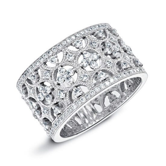 bague bandeau or blanc diamant