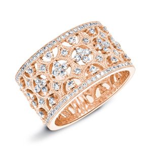 bague bandeau or rose diamant