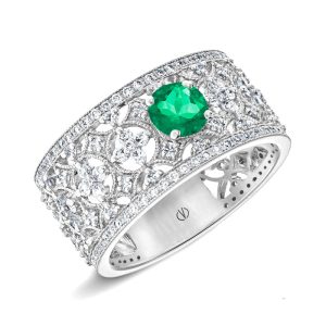 bague bandeau or blanc pierre précieuse