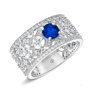 white gold gemstone band ring