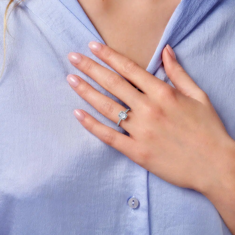 bague or blanc diamant