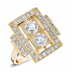 Art Deco yellow gold diamond ring