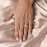 Bague flora or blanc diamant