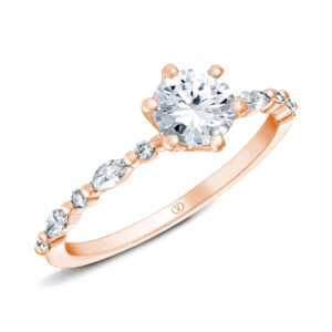 Bague joaillerie diamant et or rose