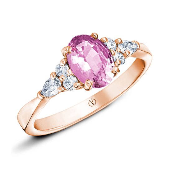 Pink Sapphire Rose Gold Engagement Ring