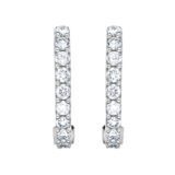 boucles d'oreilles créoles or blanc diamants