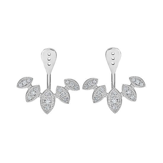 boucles d'oreilles or blanc diamant