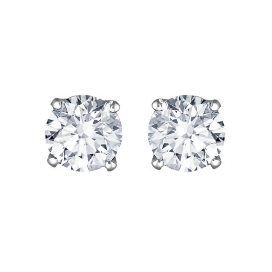 Boucles d'oreilles diamant et or blanc