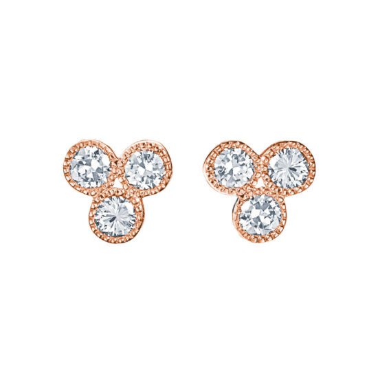 boucles d'oreille or rose diamant