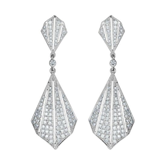 boucles d'oreilles haute joaillerie or blanc