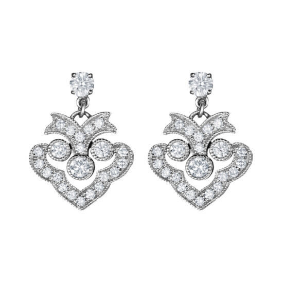 Boucles d'oreilles diamant et or blanc