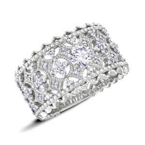 bague bandeau or et diamants