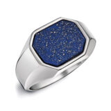 Chevalière Homme Lapis Lazuli Or Blanc