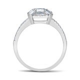 Chloe Bague Femme Double Anneau Baguette Diamant Or Blanc Face