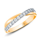 Alliance femme en diamants et or jaune