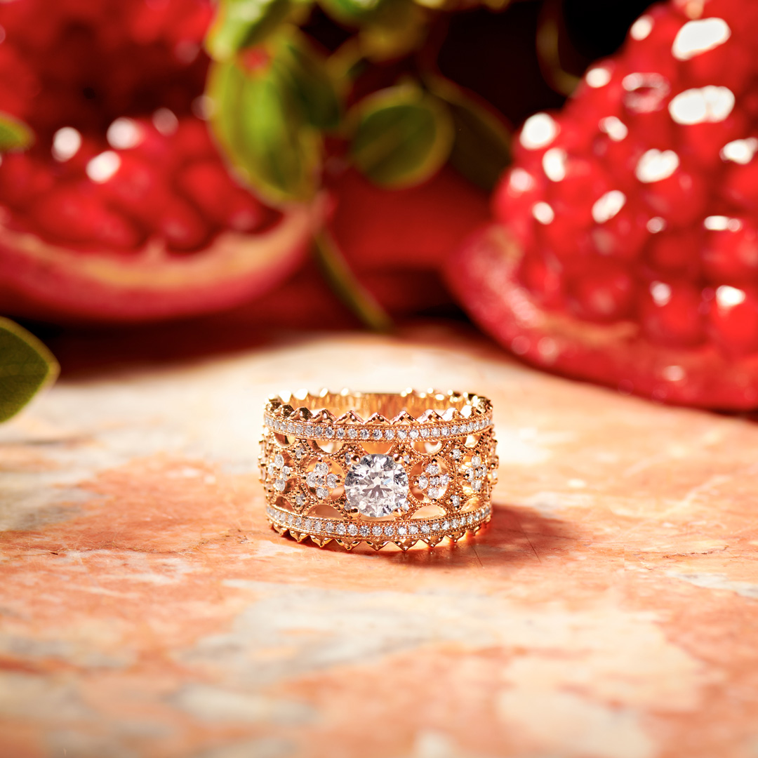 Bague femme or rose diamants