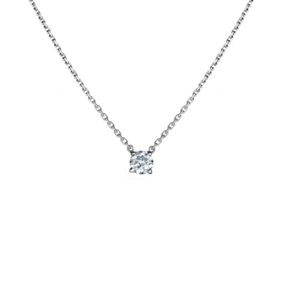 Collier femme diamant et or blanc