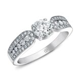 Bague diamant or blanc