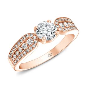 Bague diamant or rose