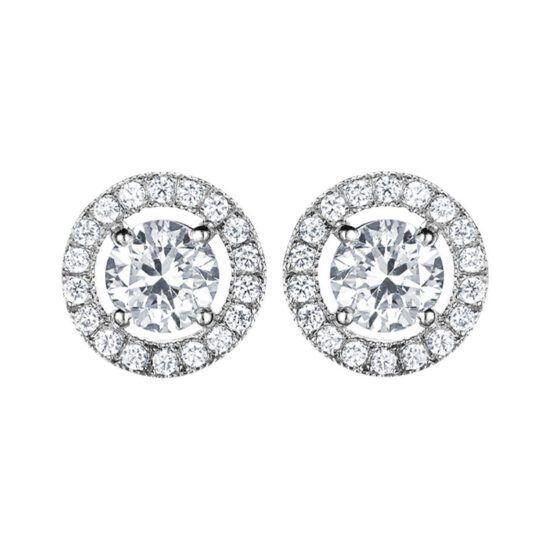 Boucles d'oreilles diamant et or blanc