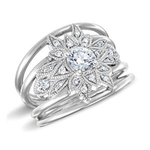 Bague diamant et or blanc