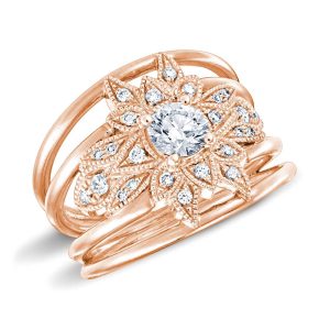Bague diamant et or rosé joaillerie