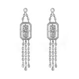 boucles d'oreilles or blanc diamant