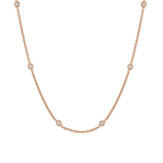 collier sautoir or rose diamant