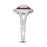 Bague fiançailles rubis diamant et or blanc