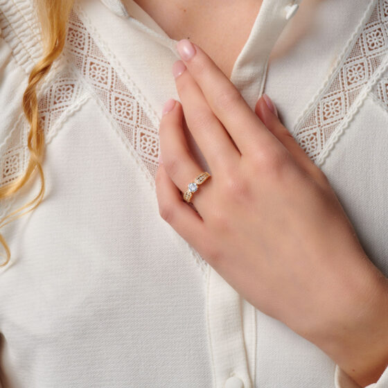 Bague femme or jaune diamants