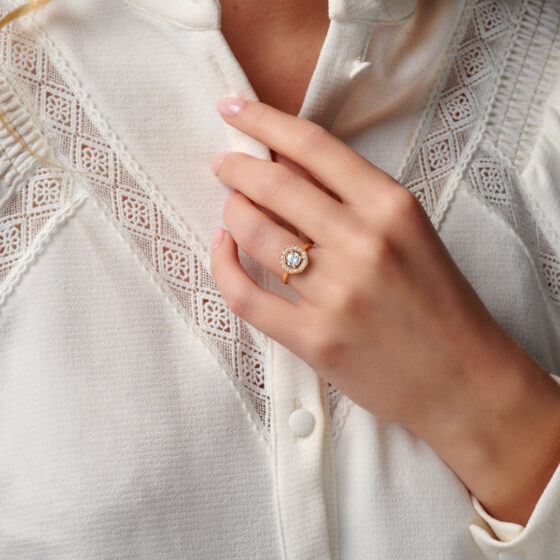 Bague femme or jaune diamant