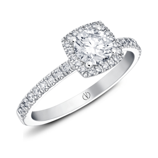 Bague Palmire or blanc demi serti diamant