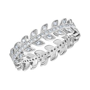 Bague bandeau or blanc diamant